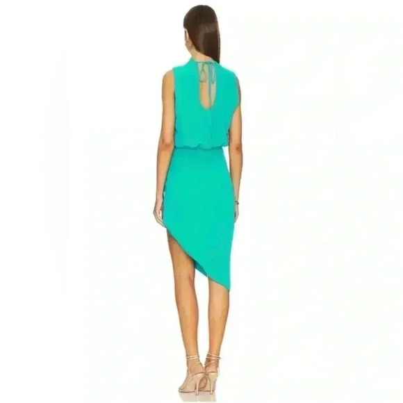 NWOT Amanda Uprichard Fabianna Cowl Neck Sleeveless Midi Dress Atlantis Green S - Picture 2 of 6